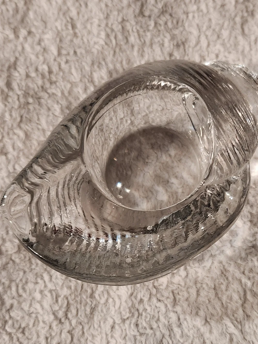 Vintage Nybro Sweden Paul Isling Crystal Seashell Votive Candle Holder
